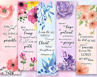 Printable Bible Verse Bookmarks Set #3 STRENGTH | Size A4 Instant digital download | Scripture Bookmark, Prayer Journal