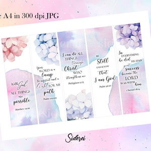 Printable Bible Verse Bookmarks Set #6 STRENGTH 2 | Size A4 | Instant ...