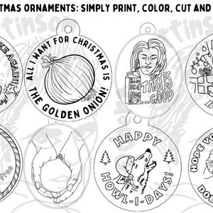 8 Designs! Christmas Twilight Saga Printable Decoration Ornaments Instant Digital Download: Just Print & Color At Home