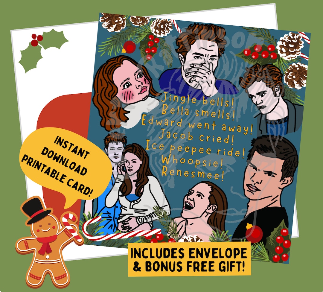 Jingle Bells Twilight Saga Printable Christmas Card & FREE Christmas