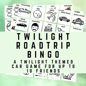 Twilight Themed Roadtrip Bingo | Instant Download | Car Game | Printable Game