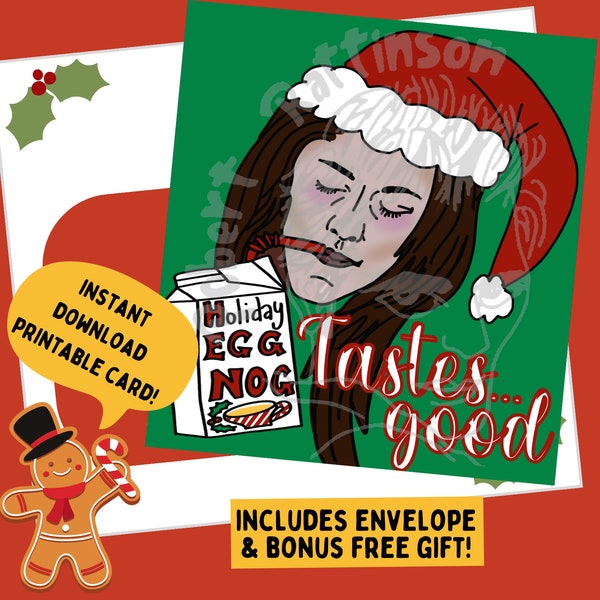 Bella Swan Twilight Saga Printable Christmas Card & FREE Christmas Ornaments | Instant Download | Kristen Stewart Funny Meme Joke
