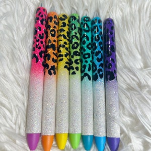 Penna ricaricabile Glitter Neon Leopard