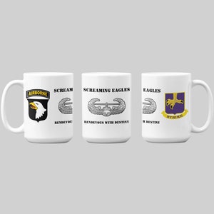 101st Airborne Mug, 101st Airborne Division, 502nd INF 101st Airborne Patch, 101st Airborne 15oz Mug, Expresso Mug, Custom Coffee Mug