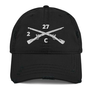 C Co. 2-27th INF Hat, 25th Infantry Division Hat, 27th Infantry Hat, 27th Infantry Guidon Hat, US Infantry Hat, Embroidered Infantry Hat