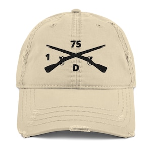 D Co. 1-75th Ranger Regiment Hat, Army Ranger Hat, Army Airborne Ranger Hat, Airborne Army Ranger Hat, Embroidered Infantry Hat, Veteran Hat