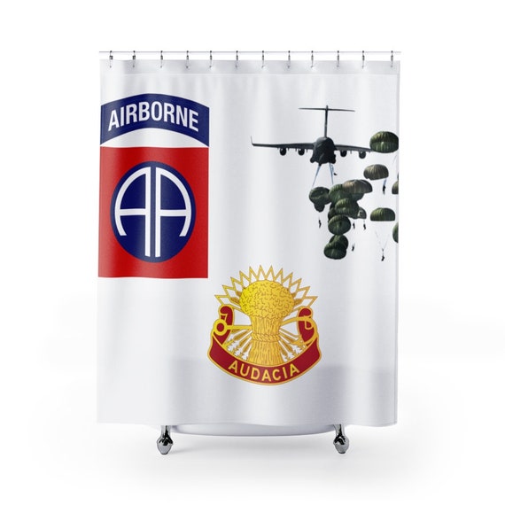 82nd Airborne 3/4 ADA Shower Curtain Military Veteran Etsy