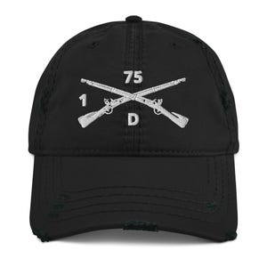D Co. 1-75th Ranger Regiment Hat, Army Ranger Hat, Army Airborne Ranger Hat, Airborne Army Ranger Hat, Embroidered Infantry Hat, Veteran Hat