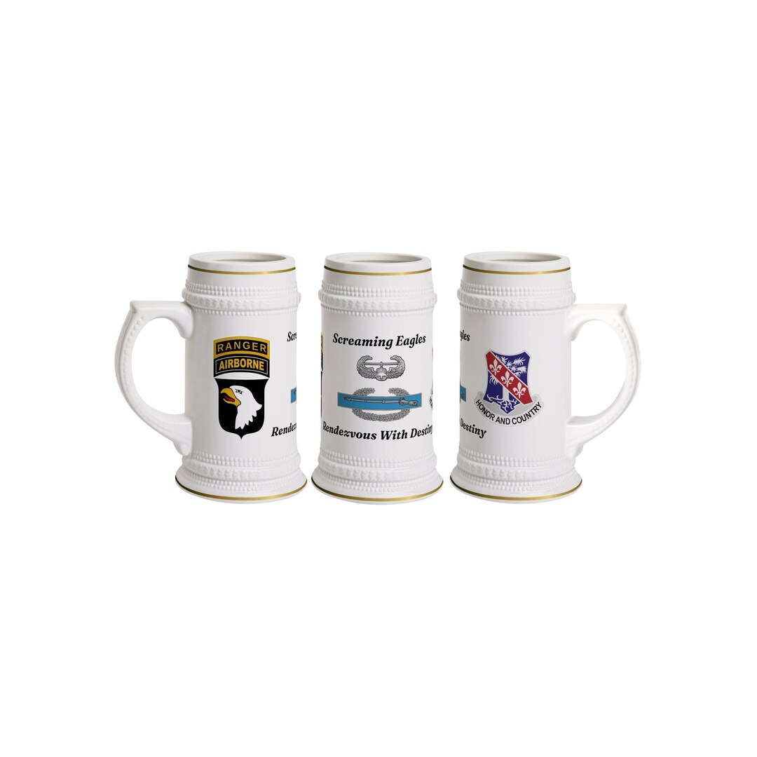 327th INF, US Army Ranger, 101st Airborne Beer Stein, Customized 22oz ...