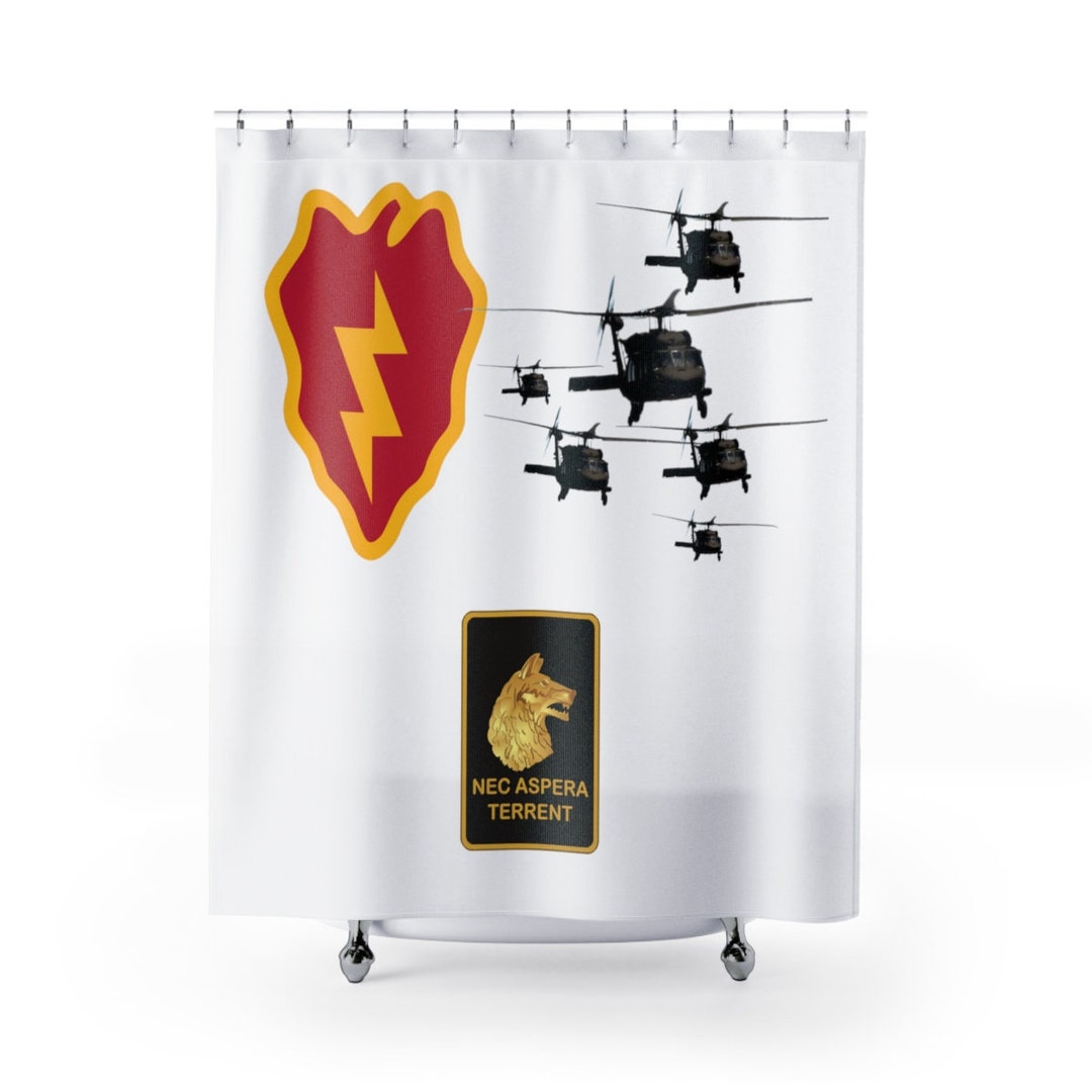 27th INF, 25th Infantry Division, US Army Shower Curtain, Custom