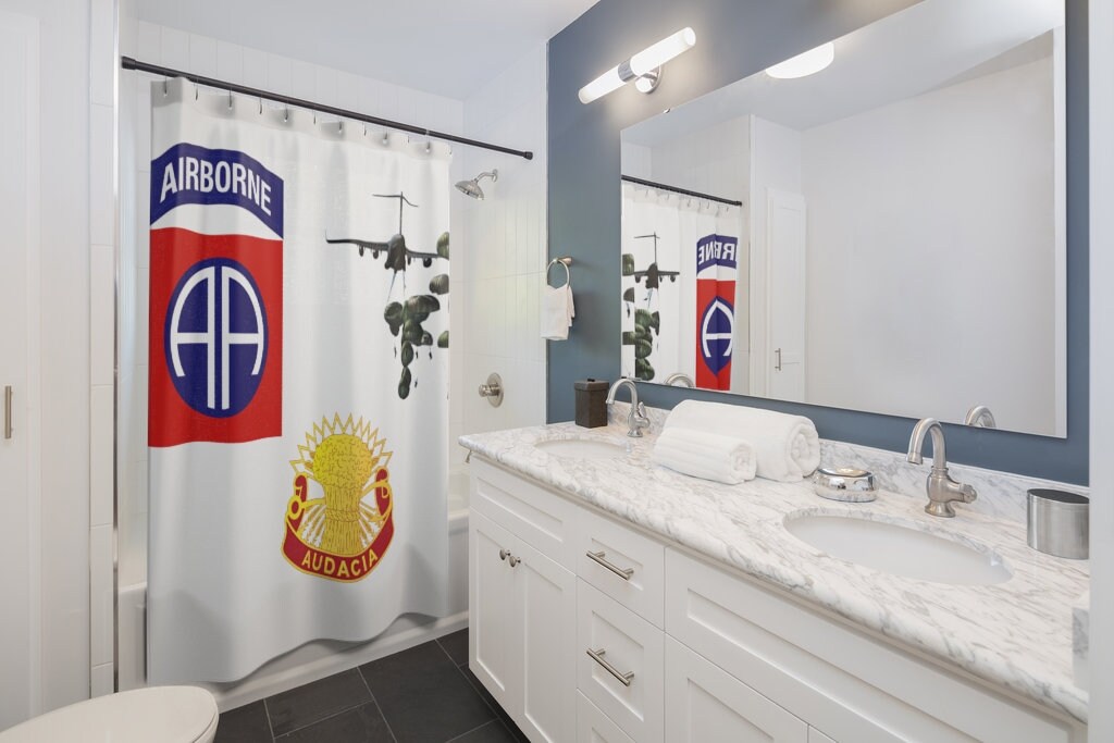 82nd Airborne 3/4 ADA Shower Curtain Military Veteran Etsy