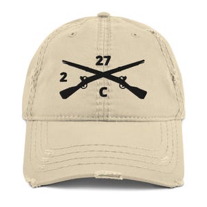 C Co. 2-27th INF Hat, 25th Infantry Division Hat, 27th Infantry Hat, 27th Infantry Guidon Hat, US Infantry Hat, Embroidered Infantry Hat