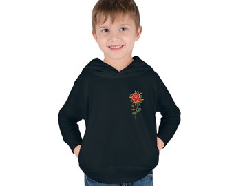 Toddler Rose Tattoo Pullover Fleece Hoodie, toddler rose hoodie, toddler rose tattoo, toddler tattoo clothing