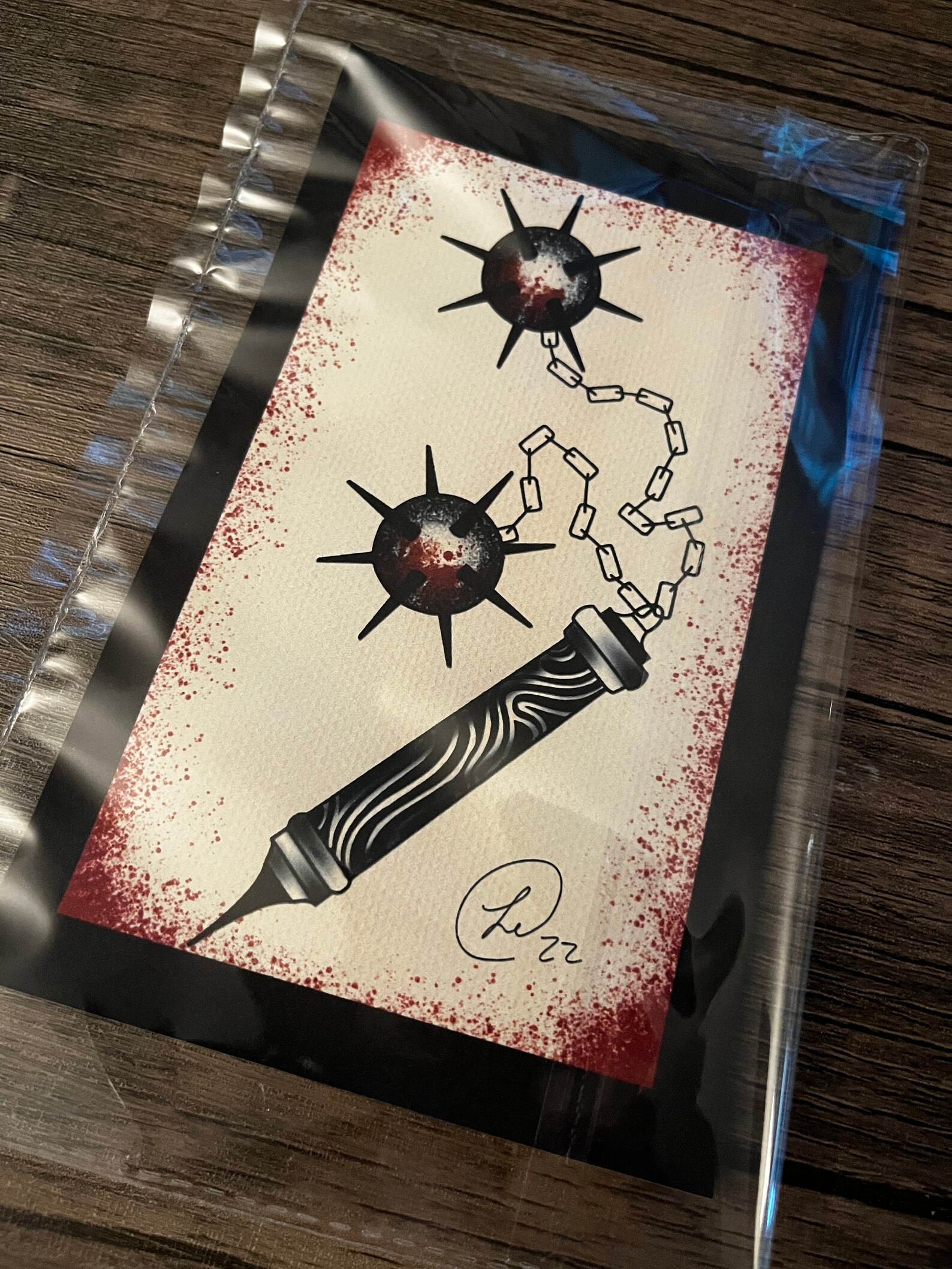 Flail Tattoo Print Etsy UK