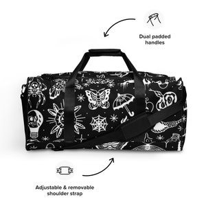 tattoo flash Duffle bag, old school tattoo duffle, tattoo duffle