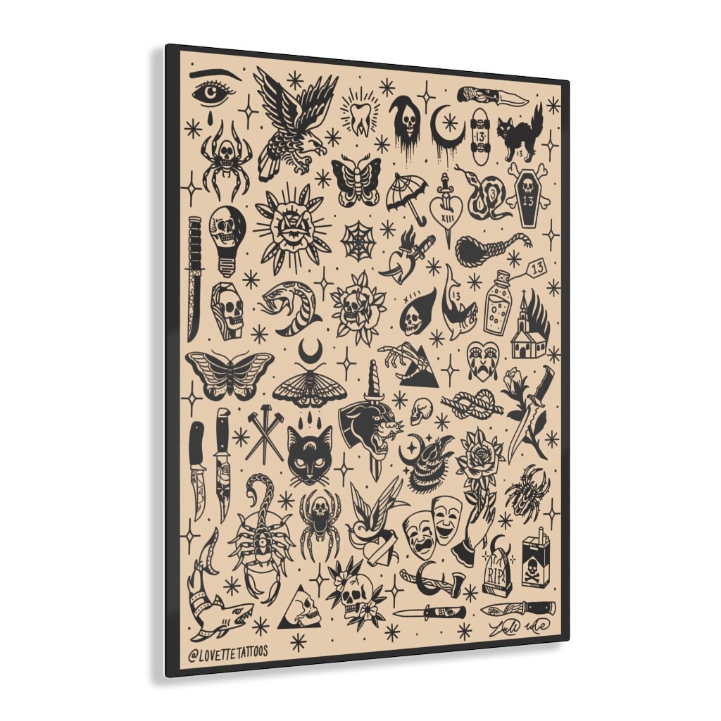 Traditional Tattoo Flash Acrylic Print - Etsy