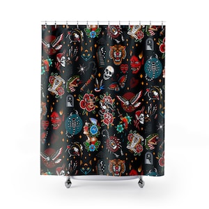 Tattoo Old School Flash Shower Curtain
