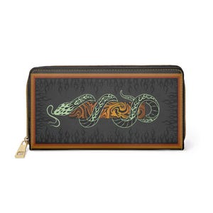 Cartera con cremallera de serpiente ardiente: cartera elegante y funcional para uso diario, regalo perfecto para los amantes de las serpientes, accesorio atrevido para festivales o