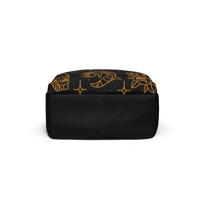 Tattoo Flash Black and Gold Backpack Tattoo Backpack Large Etsy