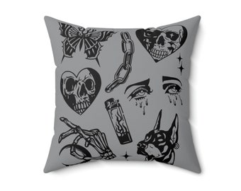 Tattoo flash Spun Polyester Square Pillow