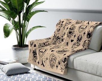 QINQI Vintage Skull Tattoo Art Skulls designUltra Soft Micro Fleece Blanket Light Weight Luxurious Fluffy Plush Four Premium Airplane Blanket QINQI Vintage Skull Tattoo Art Skulls designUltra Soft Micro Fleece Blanket Light Weight Luxurious Fluffy Plush Four Premium Airplane Blanket