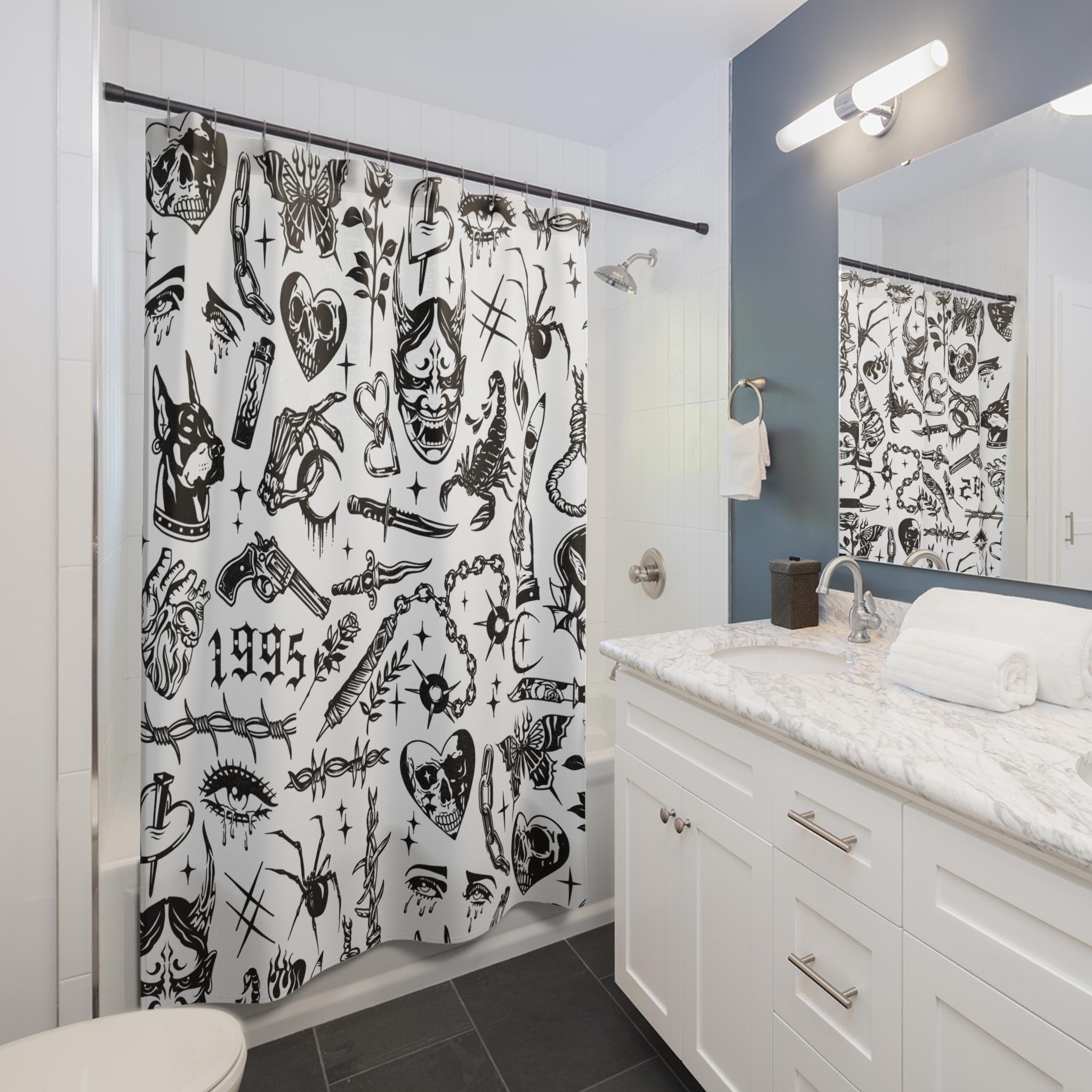Tattoo Flash Shower Curtains - Etsy