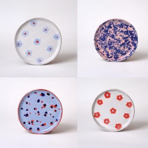 Handmade Ceramic Dessert Plate | Colorful Stoneware Pottery | 15cm Glazed Cake Plate | Modern Rustic Kitchen Decor | Unique Gift Idea