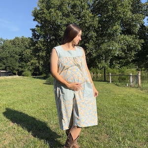 Large Sample Patriot Patchwork Summer Dress, Maternity friendly