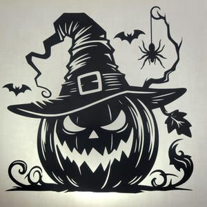 Spooky Jack-O-Lantern Permeant Vinyl Decal / Window Sticker