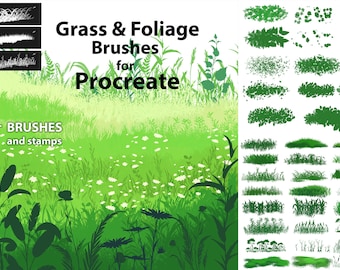 Grass and Foliage Brushes for Photoshop - Etsy