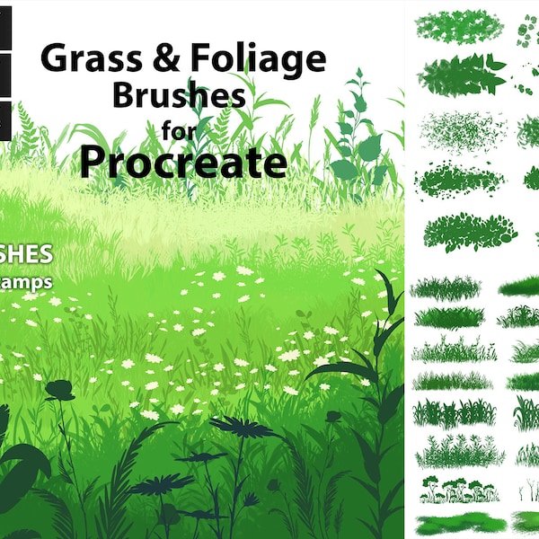 Grass and Foliage Brushes for Procreate