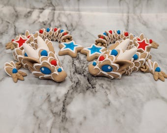 Dragón Patriótico - Juguete articulado antiestrés