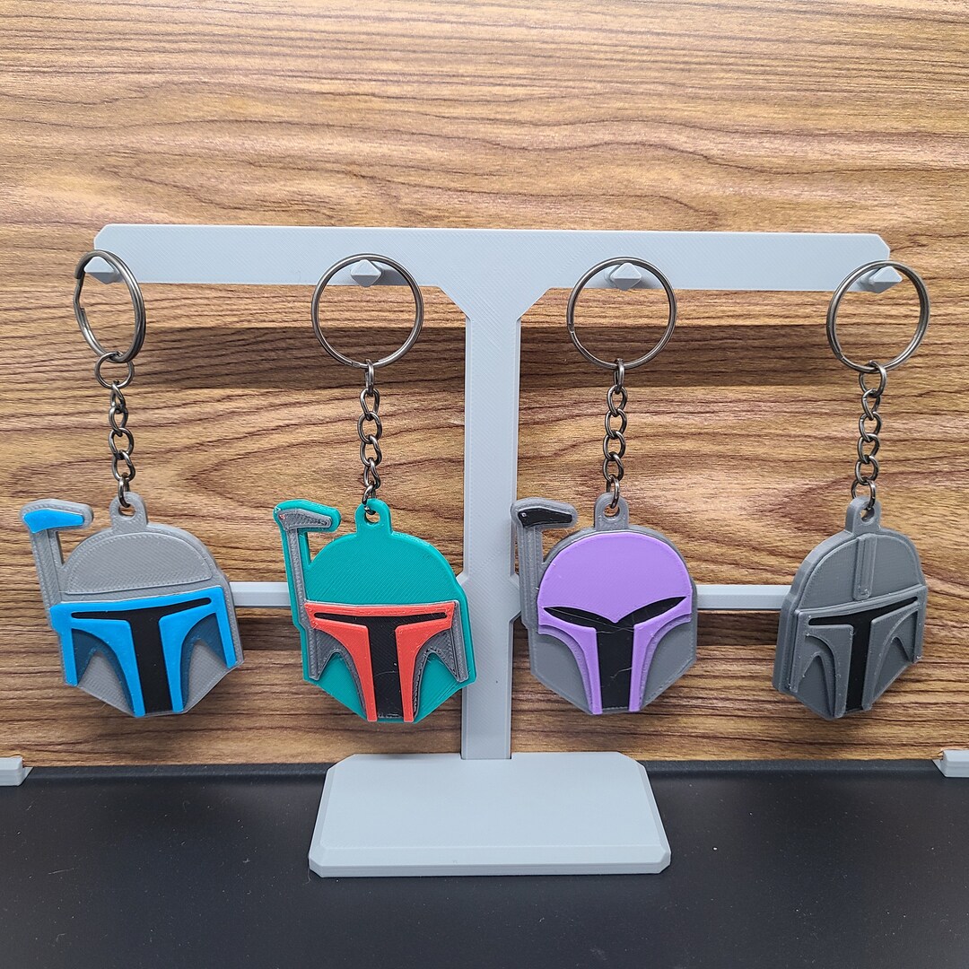 Mandalorian Helmet Keychains Star Wars Etsy