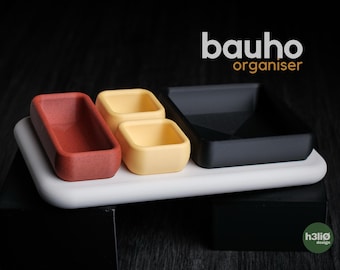 Organizador de escritorio Bauho / Bandeja EDC minimalista para llaves, billetera y cuchillos / Portalápices y bolígrafos / Accesorio de escritorio moderno