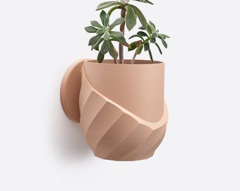 Maceta espiral agrietada / Maceta impresa en 3D para plantas de interior / Decoración minimalista para el hogar / Lofted Goods