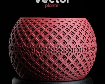 Maceta vectorial / Maceta impresa en 3D para plantas de interior / Decoración minimalista del hogar / H3lio