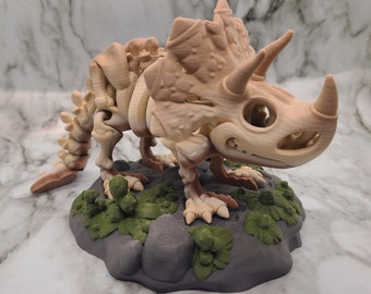 Flexi Fidget Skeleton Triceratops | 3D Fossil | Flexi Factory Triceratops