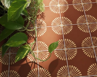 ANEJO EMMELINE Verbrande kaneeltextuur vloertegelstickers | Peel & Stick tegelstickers keuken, badkamer muur achterwand | Eenvoudig aan te brengen