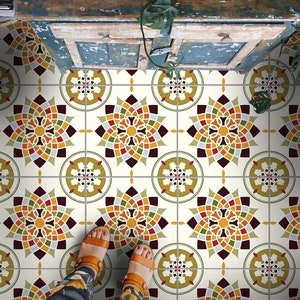 Vintage Festive Tile Stickers | Kitchen, Bathroom, Wall & Floor Tile Decals | Backsplash Tile Decals | FREE SHIPPING!