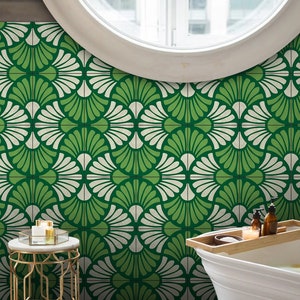 Stickers muraux floraux verts pour carrelage : stickers amovibles