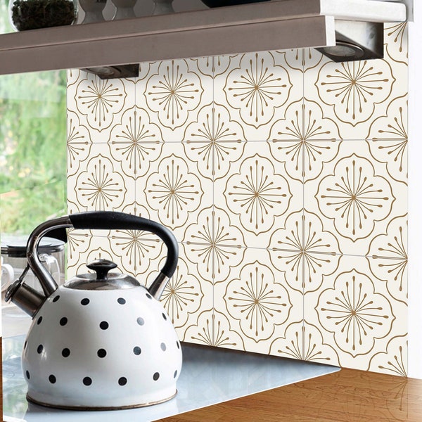 Classic Floral Peel and Stick Tile Stickers | Bathroom & Kitchen Backsplash | Floral Wall Decals | FREE SHIPPING!