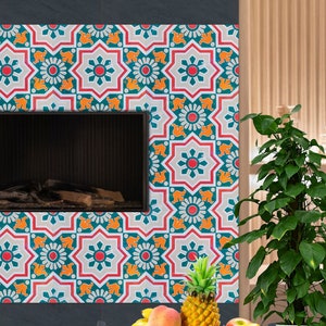 Moroccan Peel and Stick Tile Decals | Fireplace Waterproof, Removable | Backsplash Tile Stickers | FREE SHIPPING!