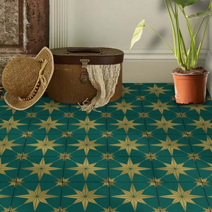 Peel-and-Stick groene Como-ster tegelstickers | Waterdicht, afneembaar | Antislip | Verwijderbare backsplash-vinylstickers