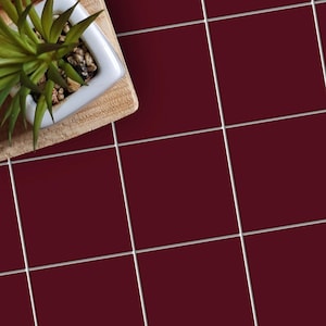 Burgundy Peel and Stick Tile Stickers: Waterproof Removable Floor Decals