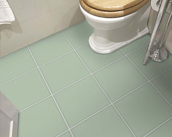 Teresa's Green Floor Tile Stickers | Peel and Stick Backsplash Tile Decal for Kitchen, Wall, Bathroom | Antiskid Floor Tile Stickers