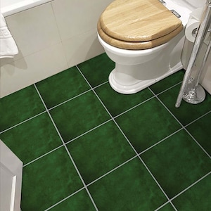 Green Texture Peel and Stick Floor Tile Stickers | Kitchen, Bathroom Backsplash Tile Stickers | Waterproof, Removable | FREE SHIPPING!!!