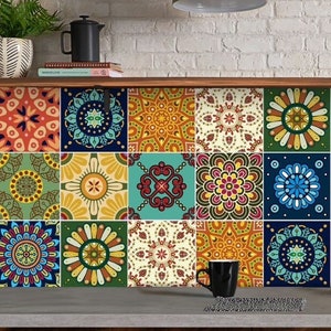 Colorful Mexican Talavera Peel and Stick Tile Stickers | Kitchen, Bathroom, Wall Tile Stickers | FREE SHIPPING! Easy Removable Tile Stickers