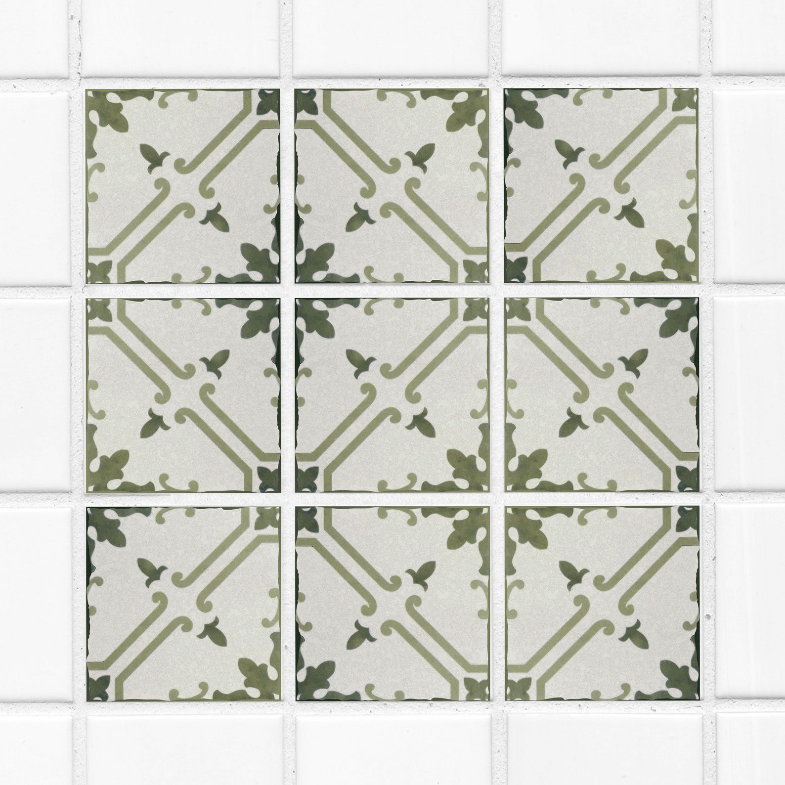 Porcelain Olive Green Peel and Stick Tile Home Decor Tile Etsy