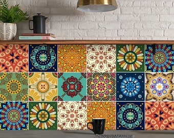 Colorful Mexican Talavera Peel and Stick Tile Stickers | Kitchen, Bathroom, Wall Tile Stickers | FREE SHIPPING!