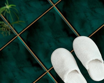 Peel and Stick Moss Green Backsplash Tile Stickers | Bathroom, Kitchen, Floor, Wall Tile Decals | Removable | Free Shipping